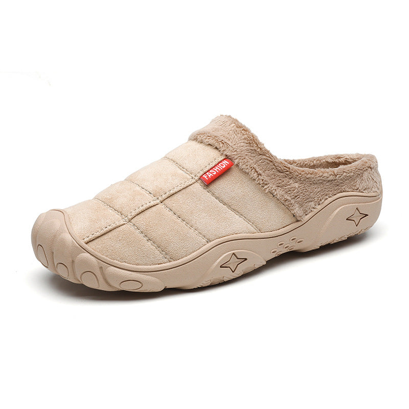 Bag heel semi-drag cotton shoes