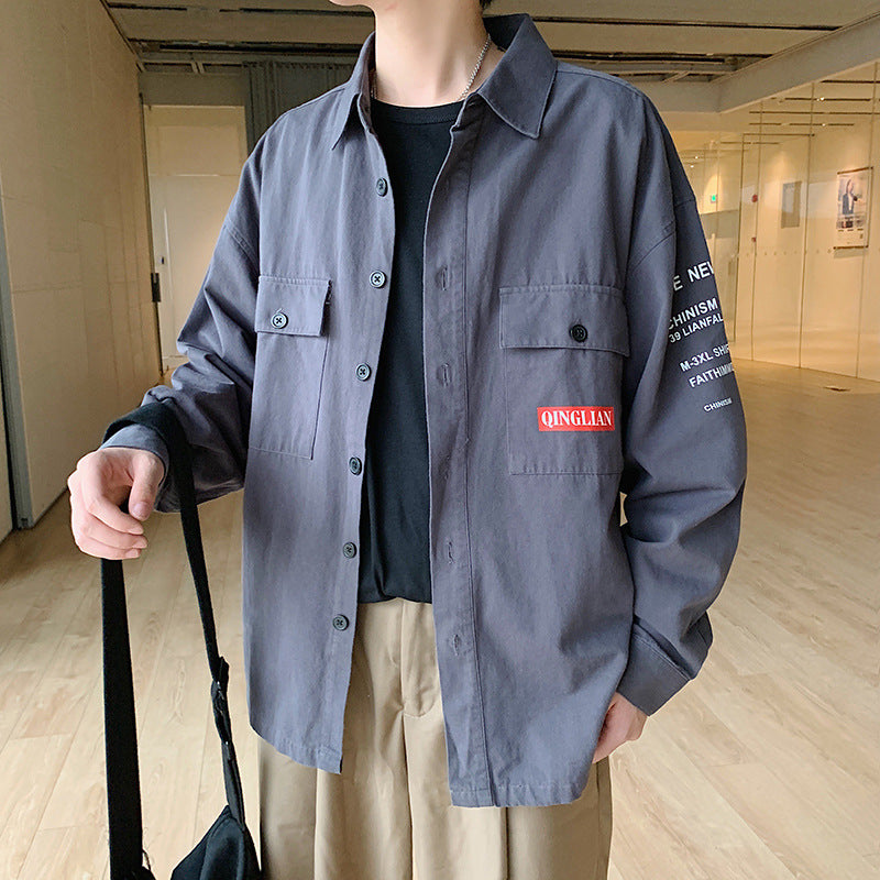 Men's loose shirt with long sleeves