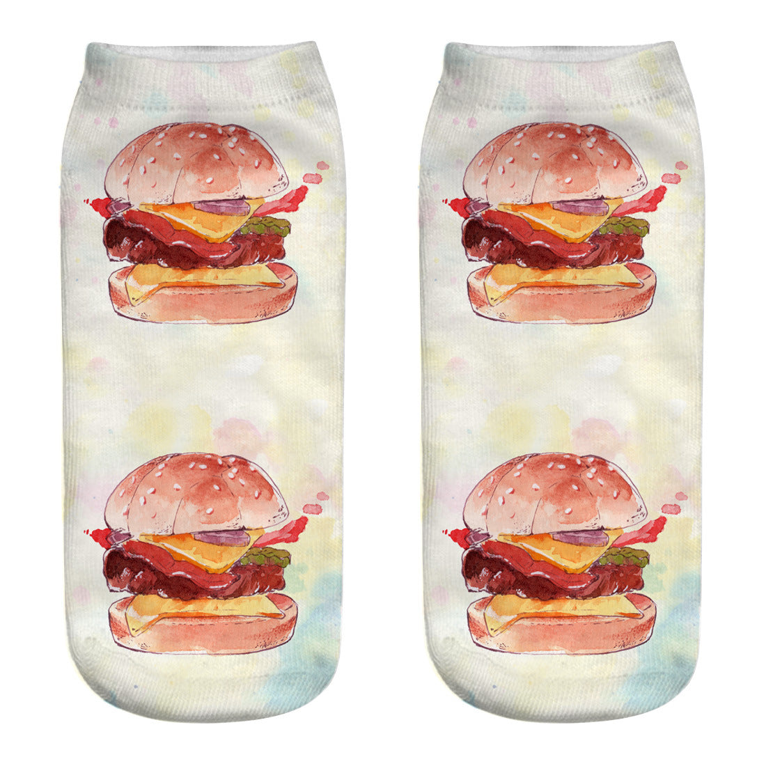 Hamburger fries series 3D printing socks