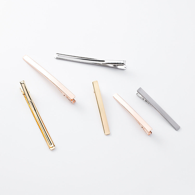 Metal Brushed Simple Word Duckbill Clip Liu Seaside Clip Top Clip