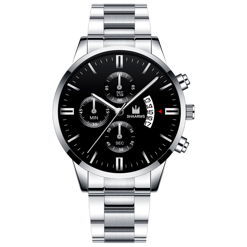 Men's steel band quartz watch