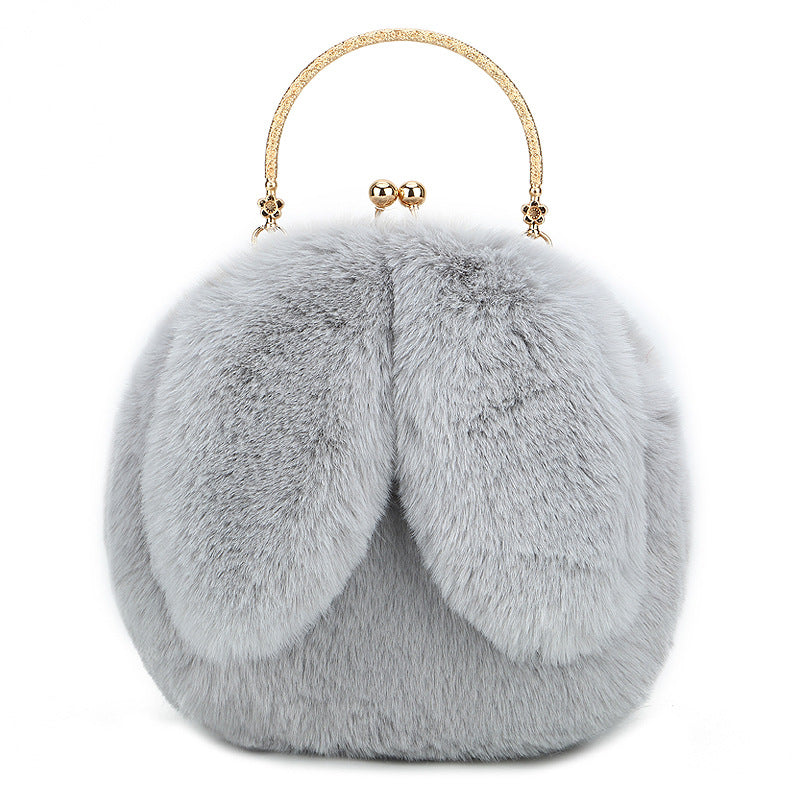 Fashion chain ear plush handbag
