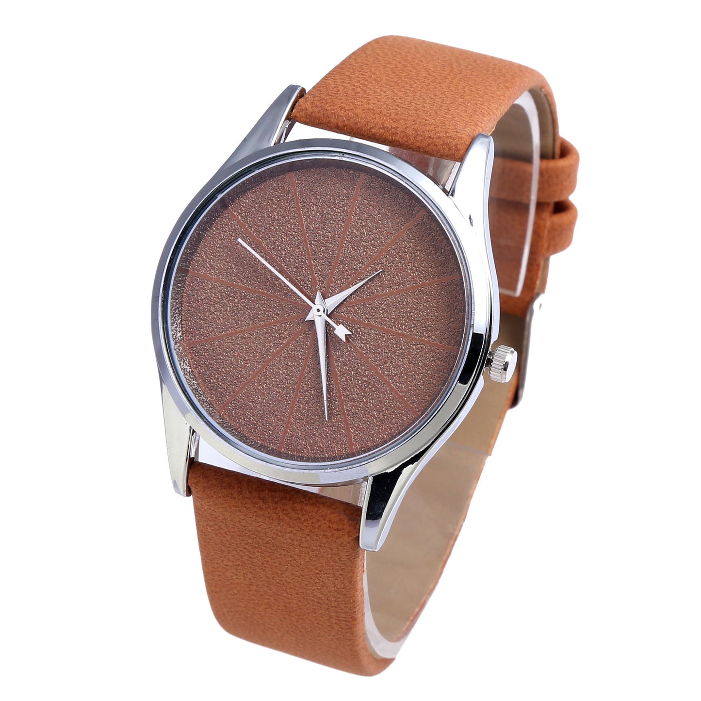 Men's Simple Cross Scale Leather Band Quartz Watch