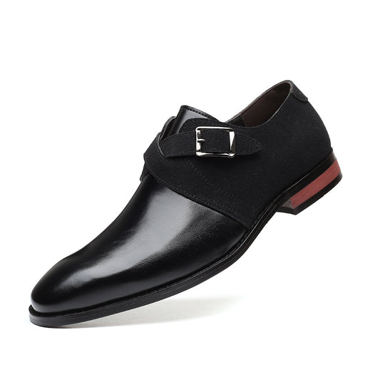 Fashion Business Large Size Color Matching Men's Leather Shoes