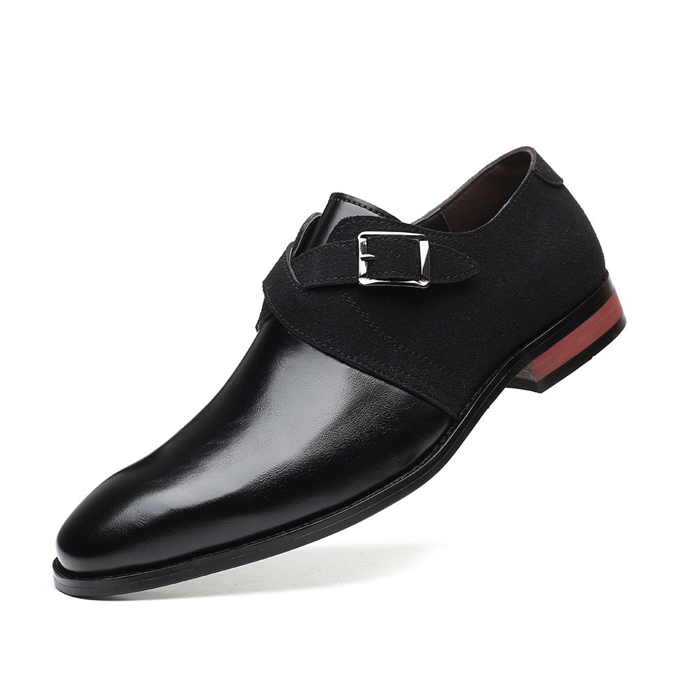 Fashion Business Large Size Color Matching Men's Leather Shoes