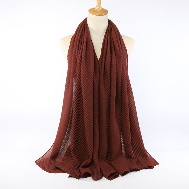 Pleated cotton women's scarf