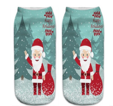 3D Printed Christmas Low Cut Ankle Sport Socks