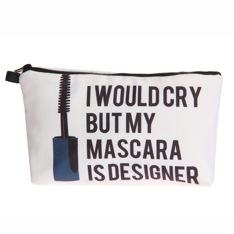 Letter Print Women's Cosmetic Clutch Multifunctional Storage Bag