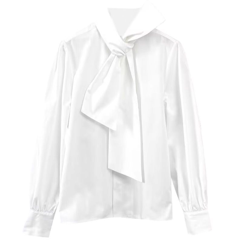 Spring High-end Chic Unique Top Design Sense Niche Bow Shirt