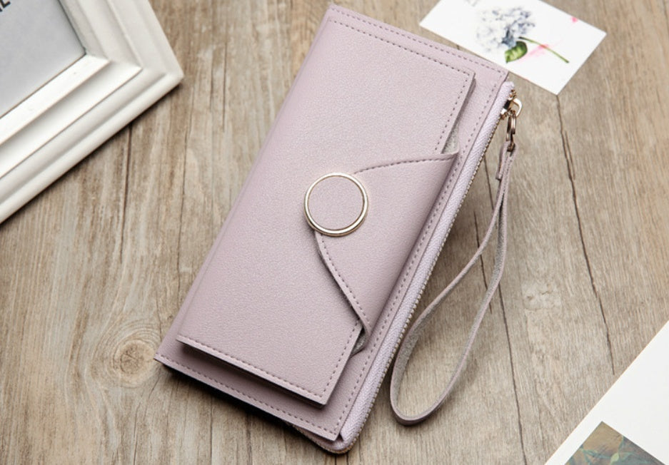 Buckle long section two fold double women's wallet
