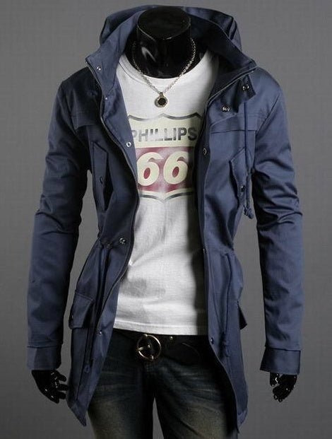 Men's Slim Jacket High Collar Foreign Trade Solid Color Casual Jacket