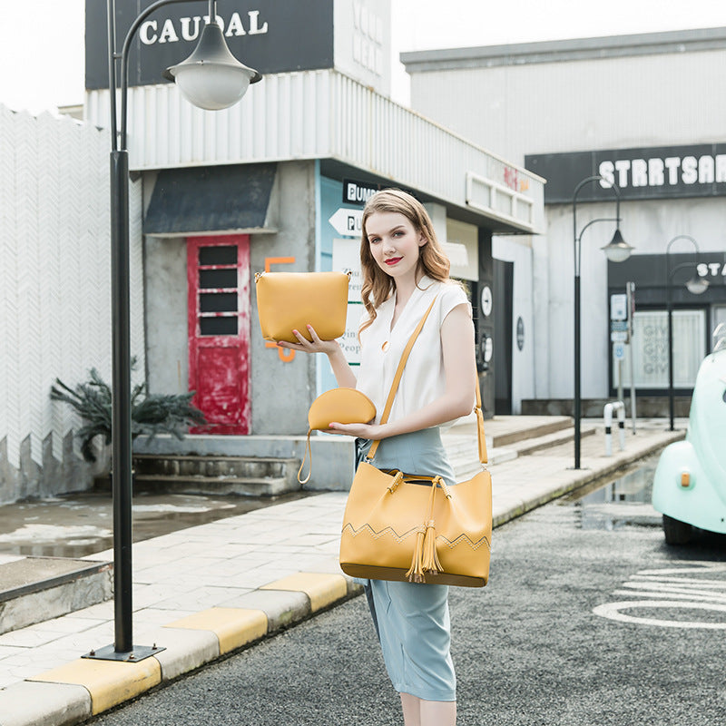 Mother and child bag three-piece suit PU