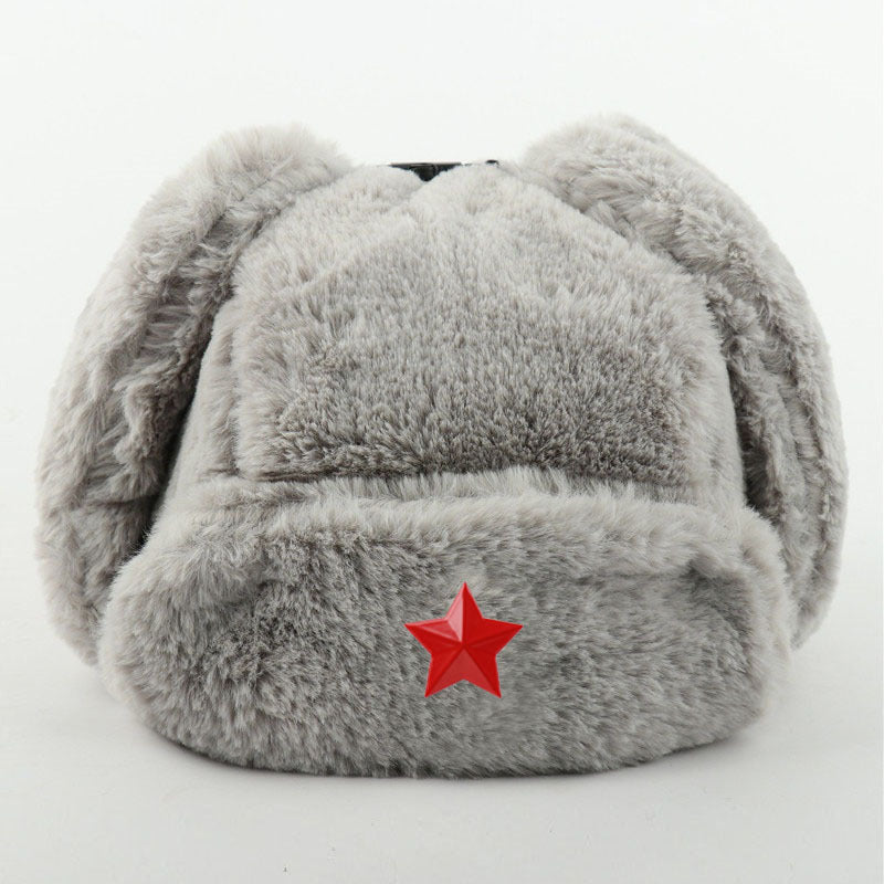 Men's And Women's Rabbit Fur Outdoor Hat Ear Protection