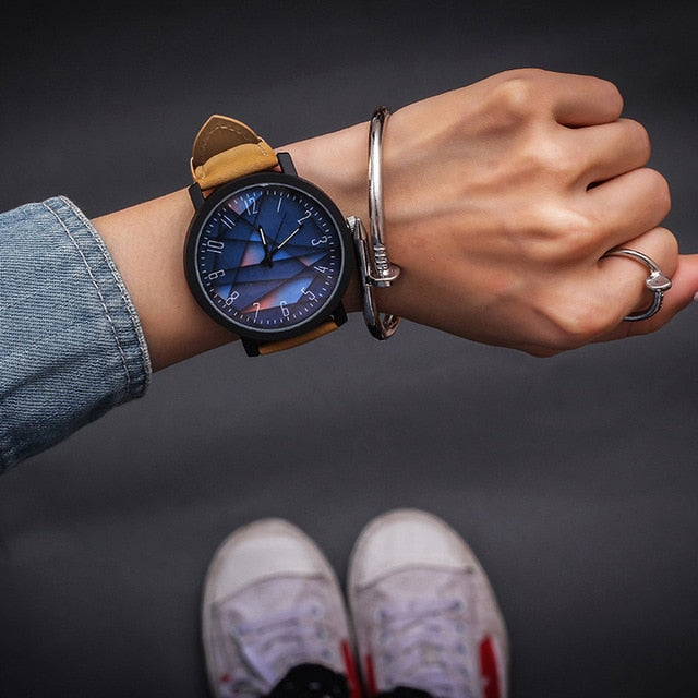 Fashion Casual Big Dial Belt Watch
