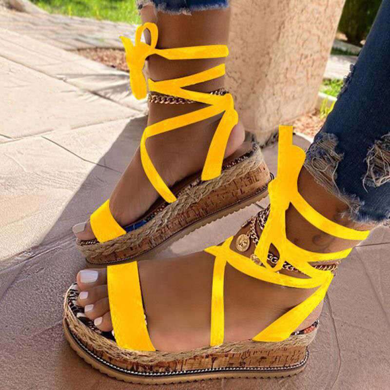 Women's platform sandals with straps