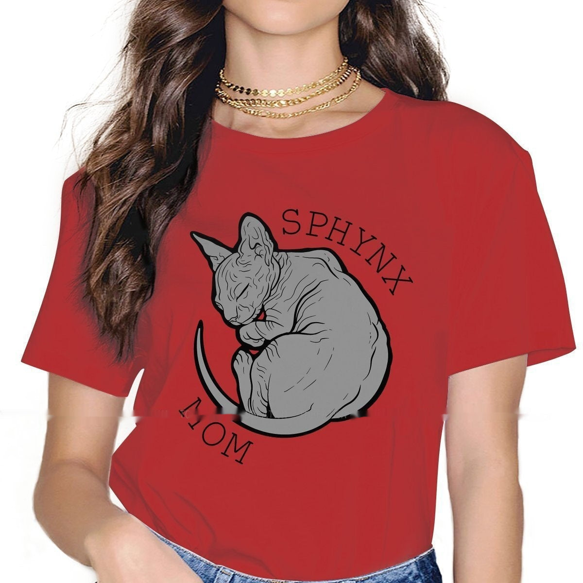 Women's Round-neck Loose Casual Print Short Sleeve