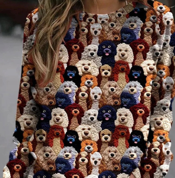 Printed European And American Style Plus Size Sweater