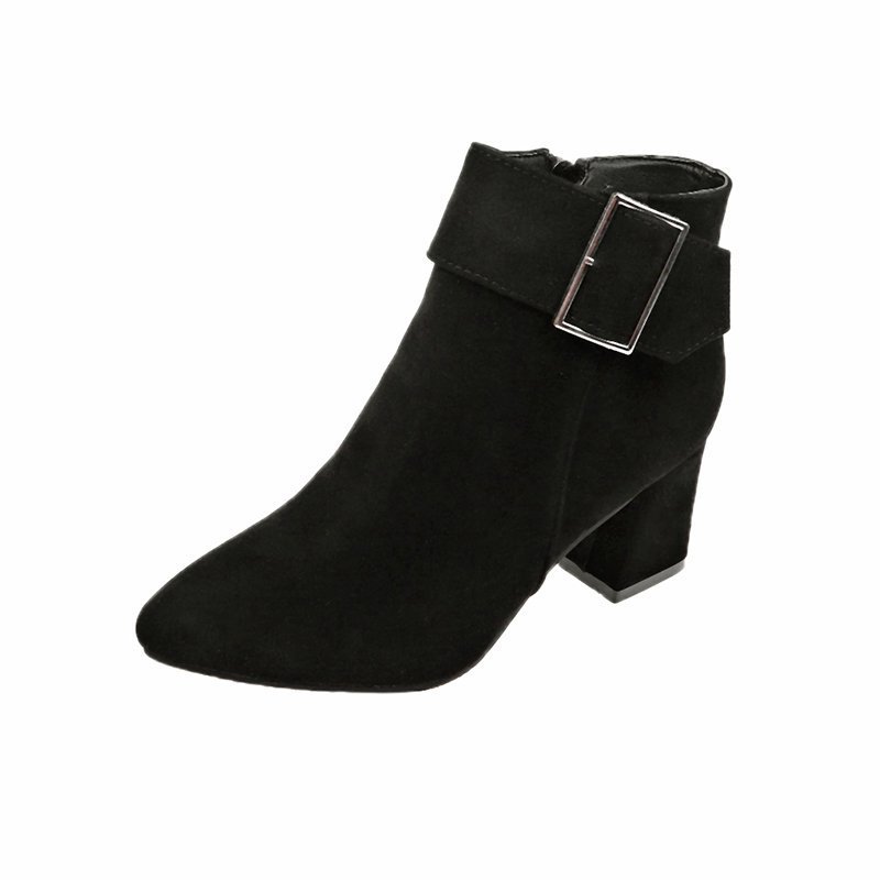 Korean Women's Short Boots With Pointed Toes