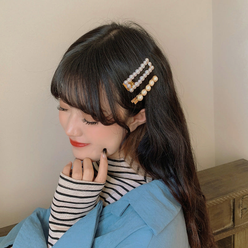 Sweet Pearl Marble Hairpins Styling Side Clips Barrette Hair Accessories