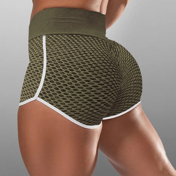 Jacquard high-waist hip-wrapped running shorts