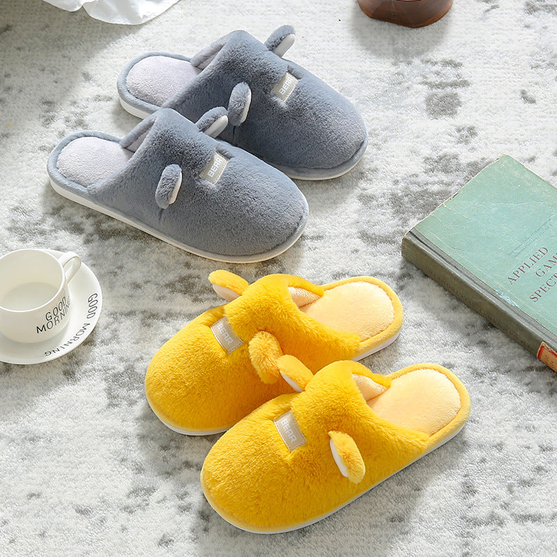 Couple indoor non-slip warm cotton slippers