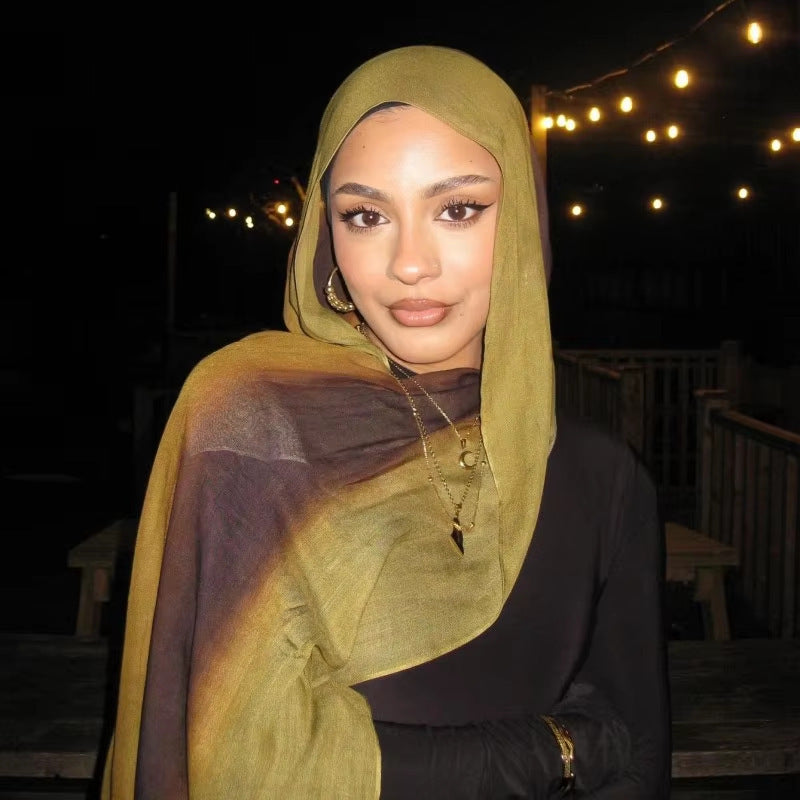Watercolor Series Satin Polyester Ethnic Shawl