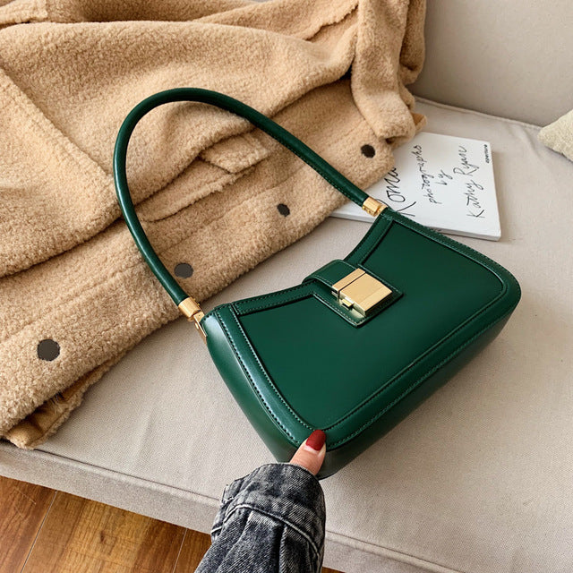 Solid color one shoulder diagonal bag