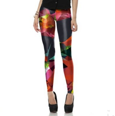 Geometric Diamond-shaped Colourful Leggings