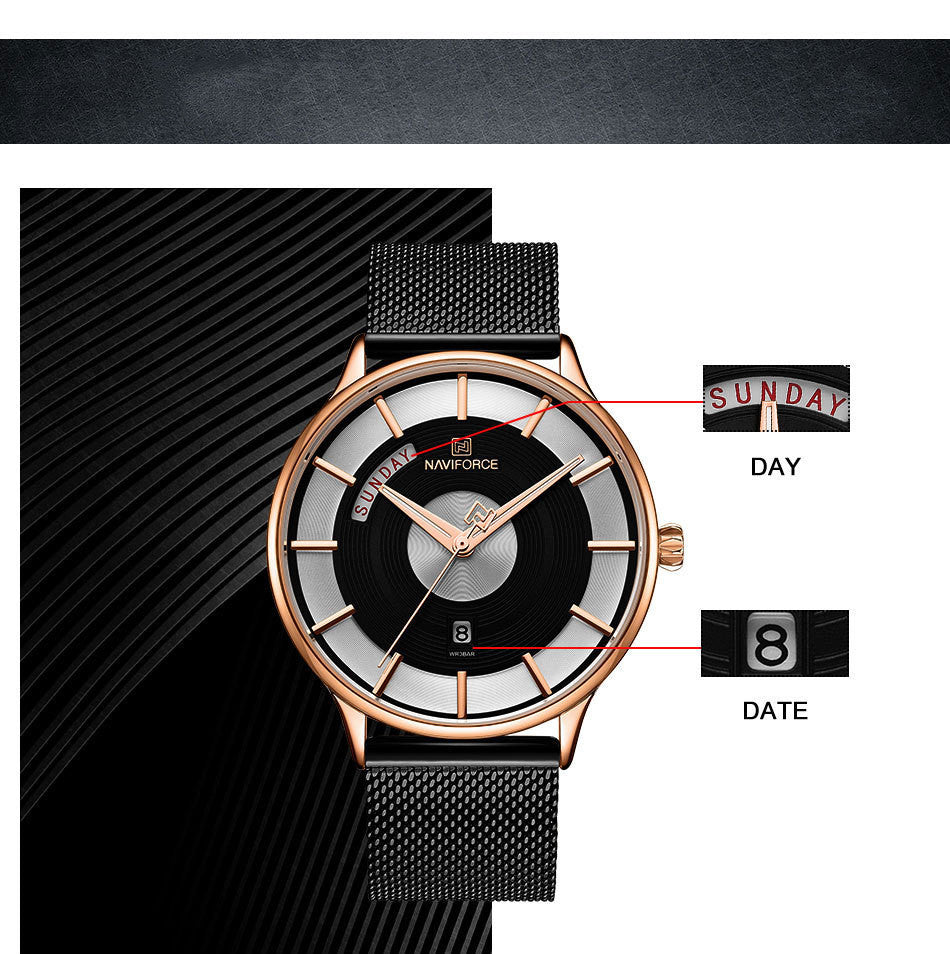 Casual fashion business net with men's watch