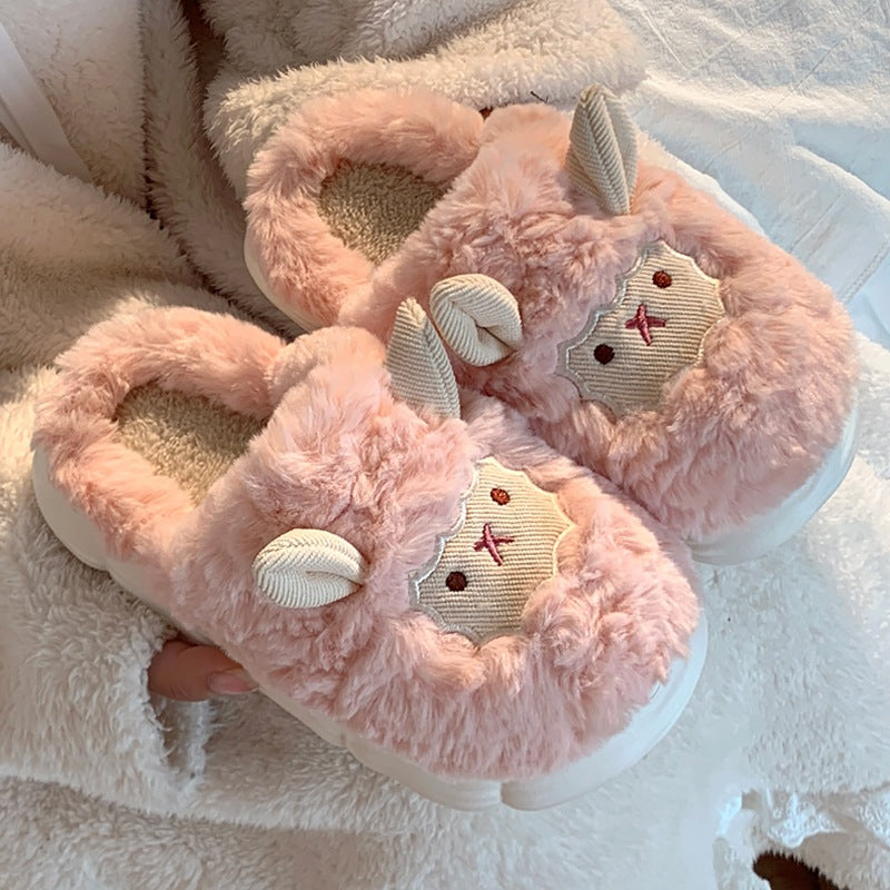 Cute Little Sheep Cotton Slippers Ladies