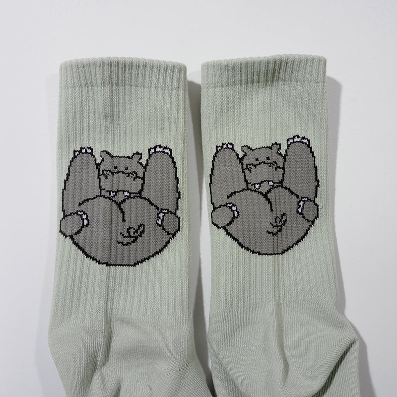 Piggy Socks Hippo Socks Casual Funny Cotton Socks
