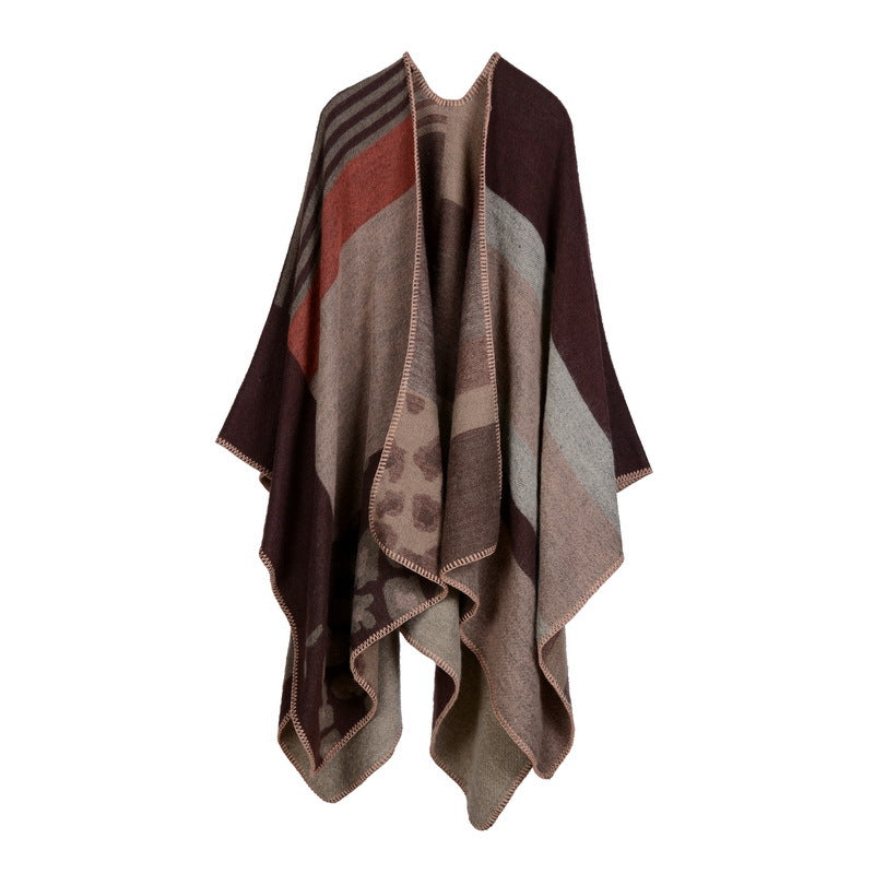Plaid lady travel shawl imitation cashmere scarf