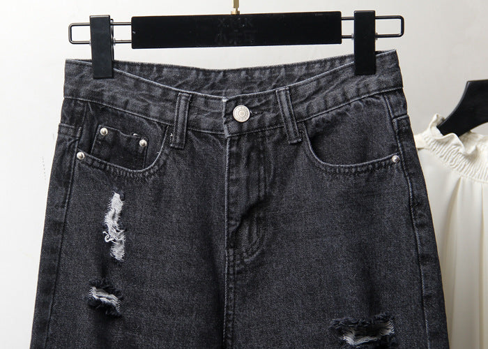 Ripped denim harem pants