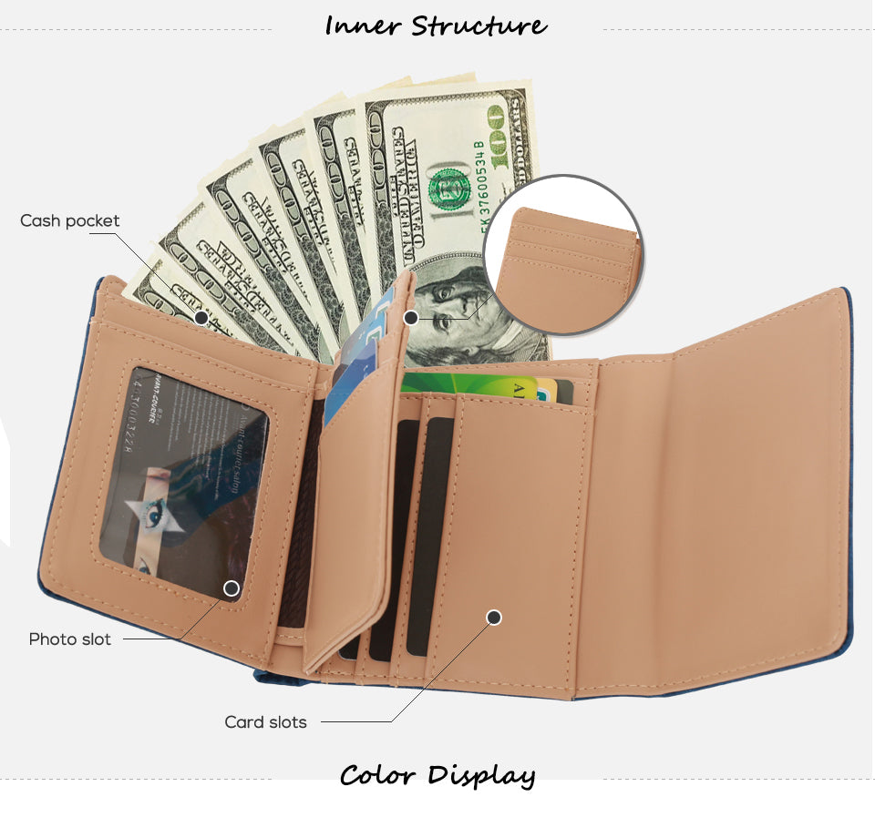 Wallet female cartoon deer short paragraph   wallet PU coin purse student small hand bag card package
