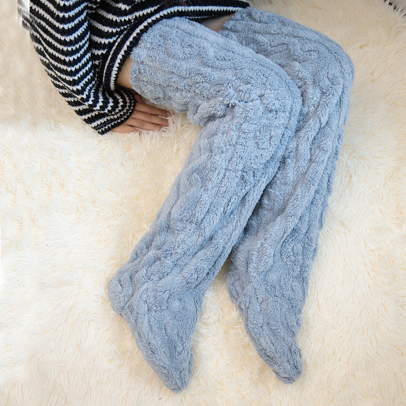 Insulated Thigh-high Socks With Knee Warmers For Extra-thick Knee Joint Protection