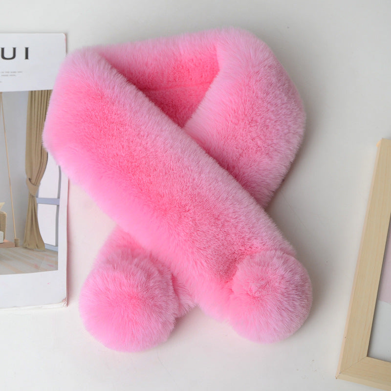 Warm thickened fur plush scarf