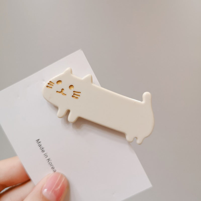 Cute short legged cat temperament girl duck beak hairpin