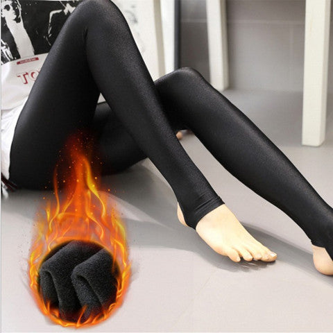 Qiulian stone plus velvet thickened outer leggings
