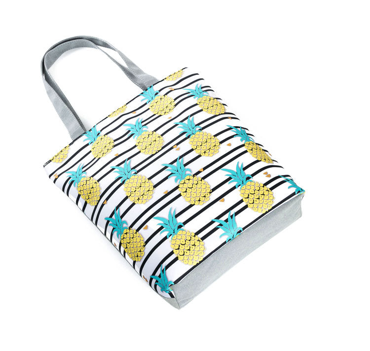 Fruit Pineapple Print Ladies Shoulder Bag Literary Female Cloth Bag