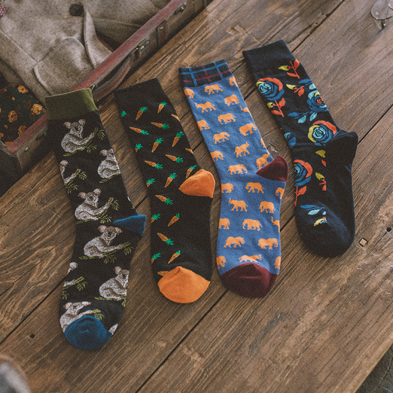 Men's British Retro Creative Gift Box Suit Socks
