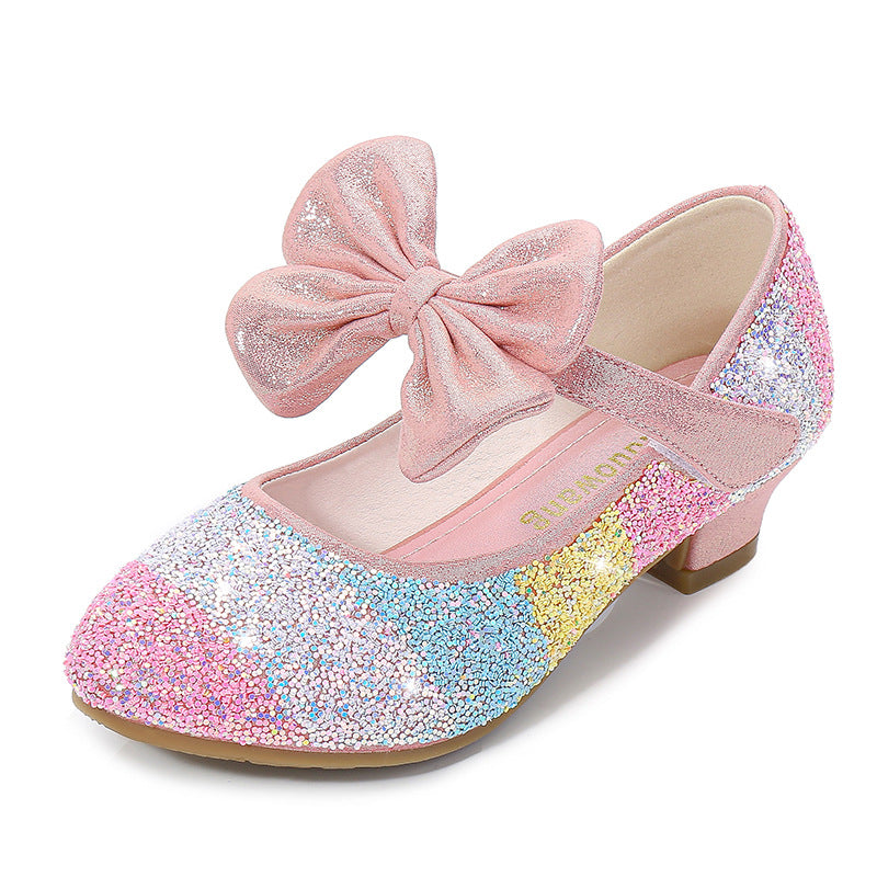 Spring Round Toe Soft Sole High Heel Princess Crystal Shoes