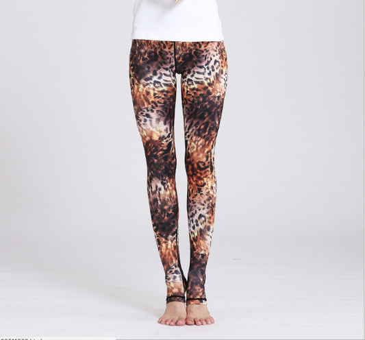 Leopard Print Yoga Pants Slim-Fit Hip Tights