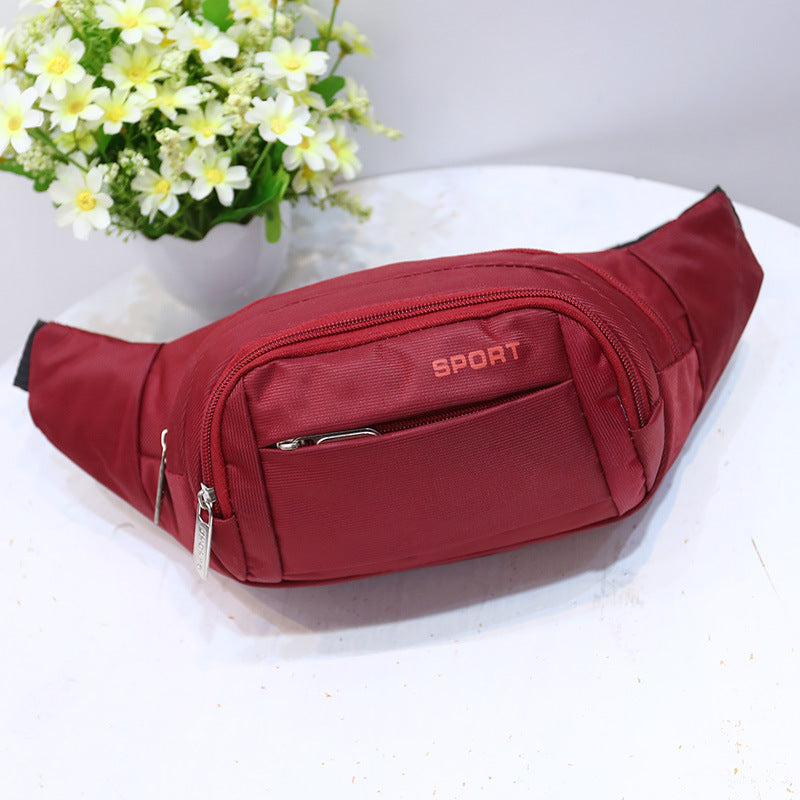 Multi-layer nylon cloth pockets Outdoor leisure sports hiking camping large-capacity chest bag purse
