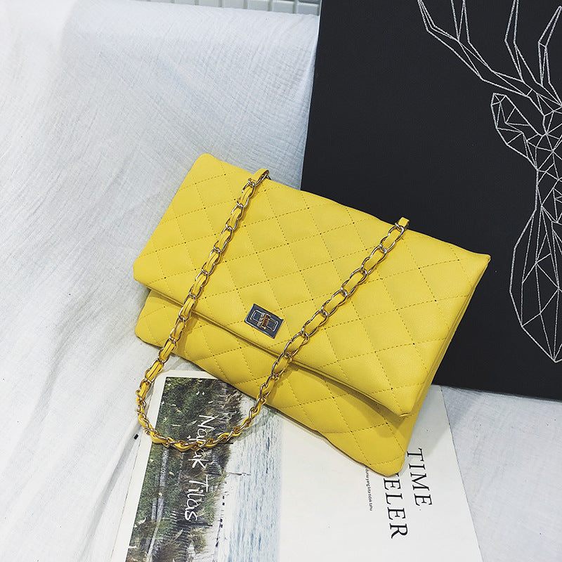 Lambskin small fragrance rhombus chain bag