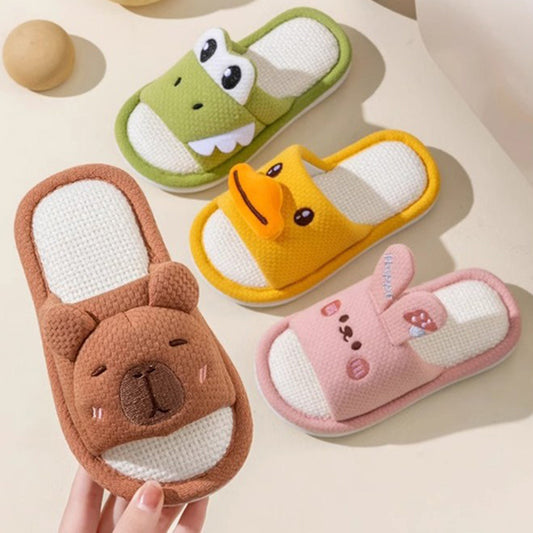 Children's Linen Slippers All-Season Cartoon Animal Style Casual