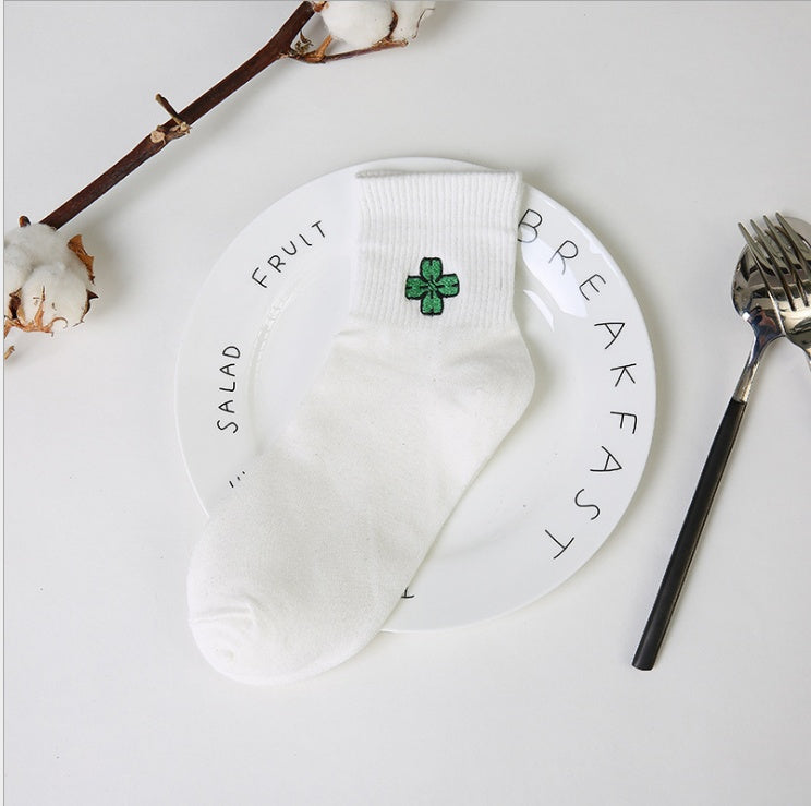 Japanese and Korean Harajuku Cartoon Embroidered Socks Creative Men and Women Couple Socks Cotton Socks