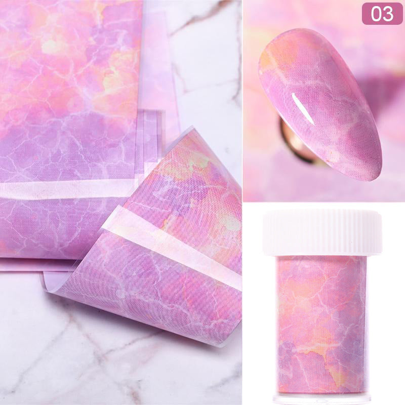 Marble Smudge Pattern Starry Nail Sticker