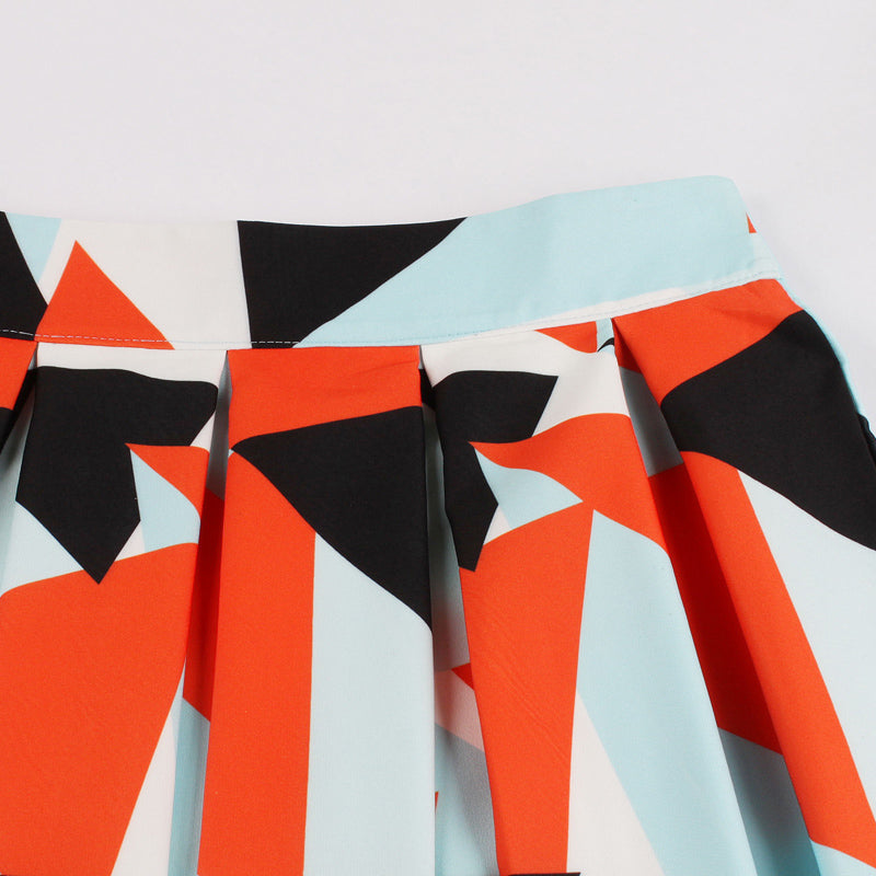 Geometric pleated skirt
