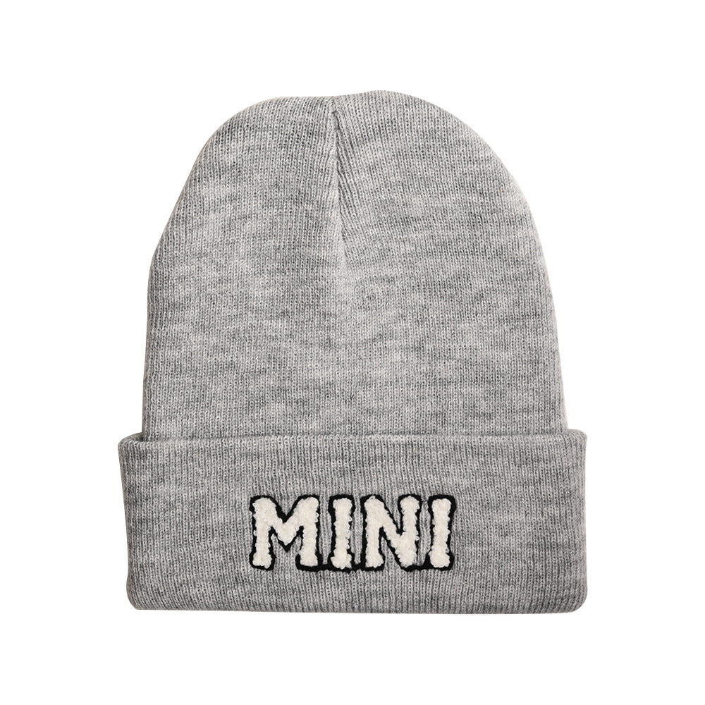 The New Mama Letter Embroidery Wool Hat Solid Color Warm
