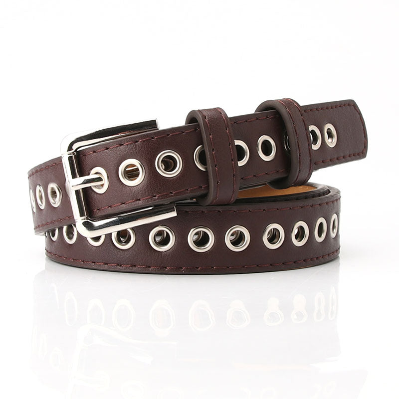 New metal whole eye belt ladies belt